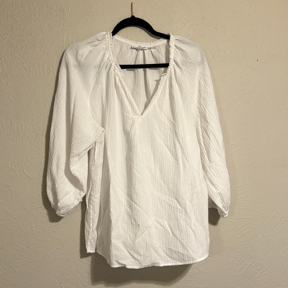 Calvin Klein Ivory Textured Blouse